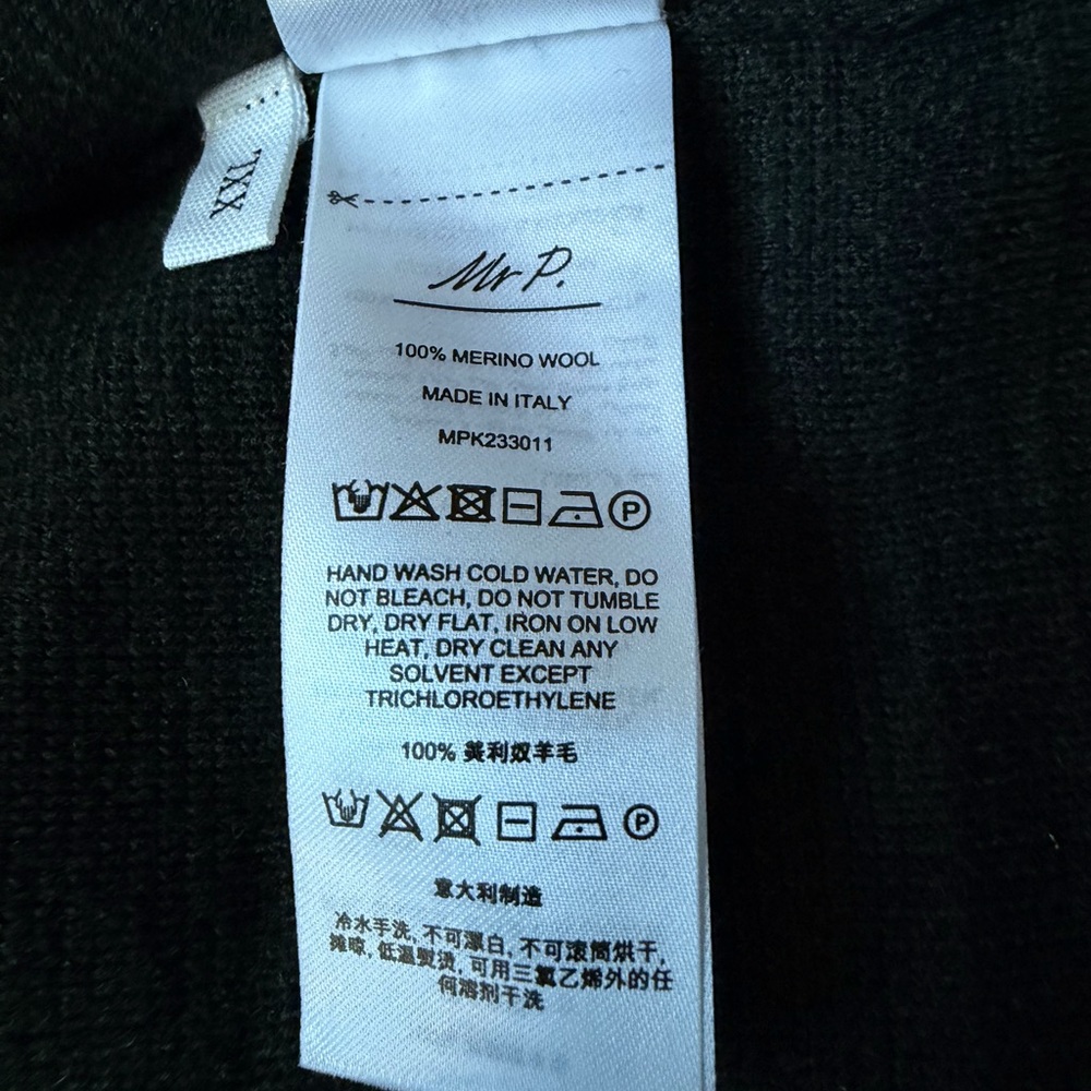 Mr P. Wool - Jacquard Green and Black Cardigan Sweater-Made in Italy - Picture 10 of 14
